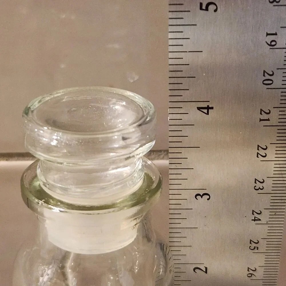 Vintage Made in Japan Glass Bottle Spice Jar Apothecary Clear Lot of 3 Stoppers